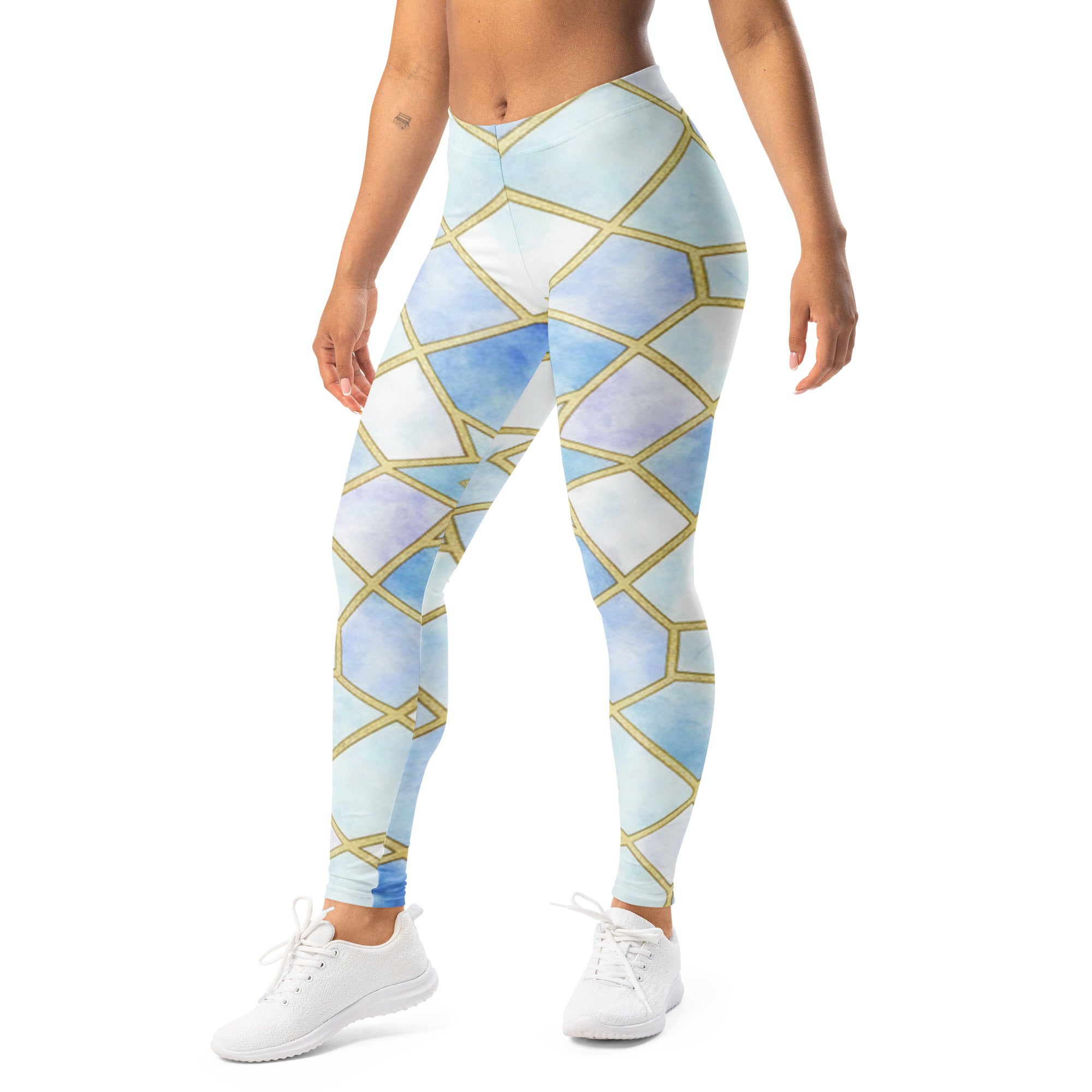 Arabic Watercolour Ice Crystal Leggings | GearBunch
