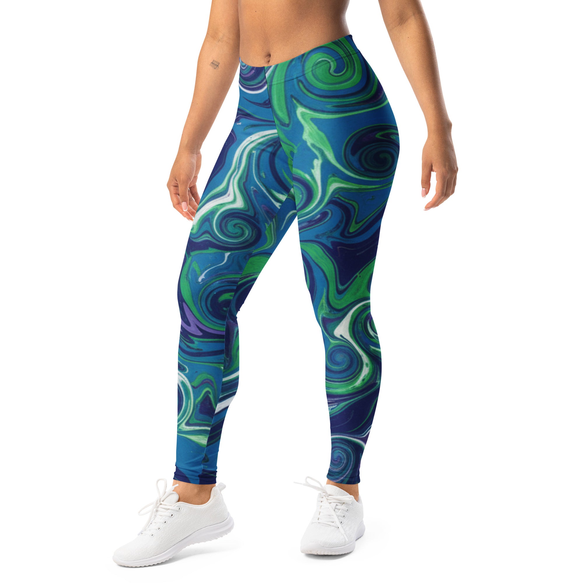 Liquid Marble Arctic Aurora Leggings | GearBunch
