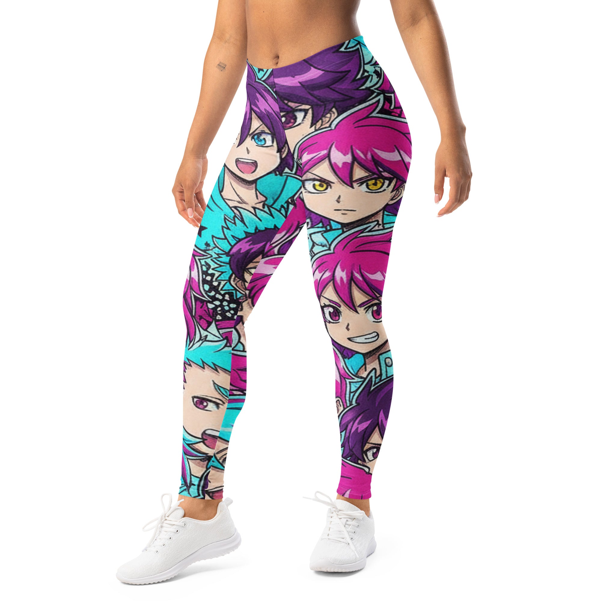 Anime Collage Cyberpunk Leggings | GearBunch