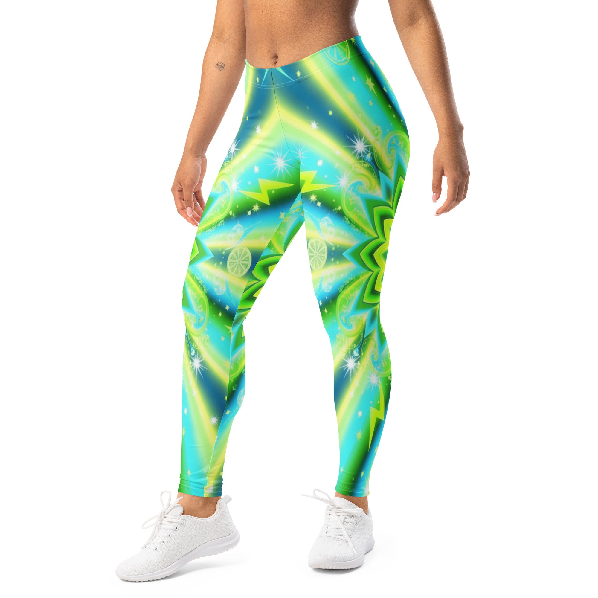 Psychedelic Lemon Zap Leggings | GearBunch