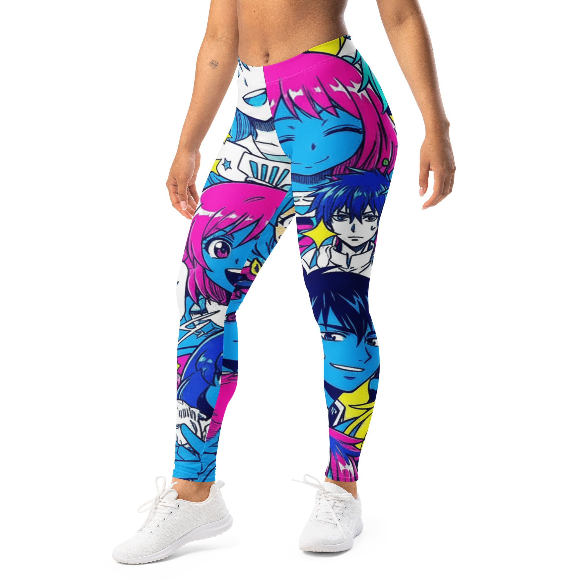 Anime Collage Neon Tokyo Leggings | GearBunch