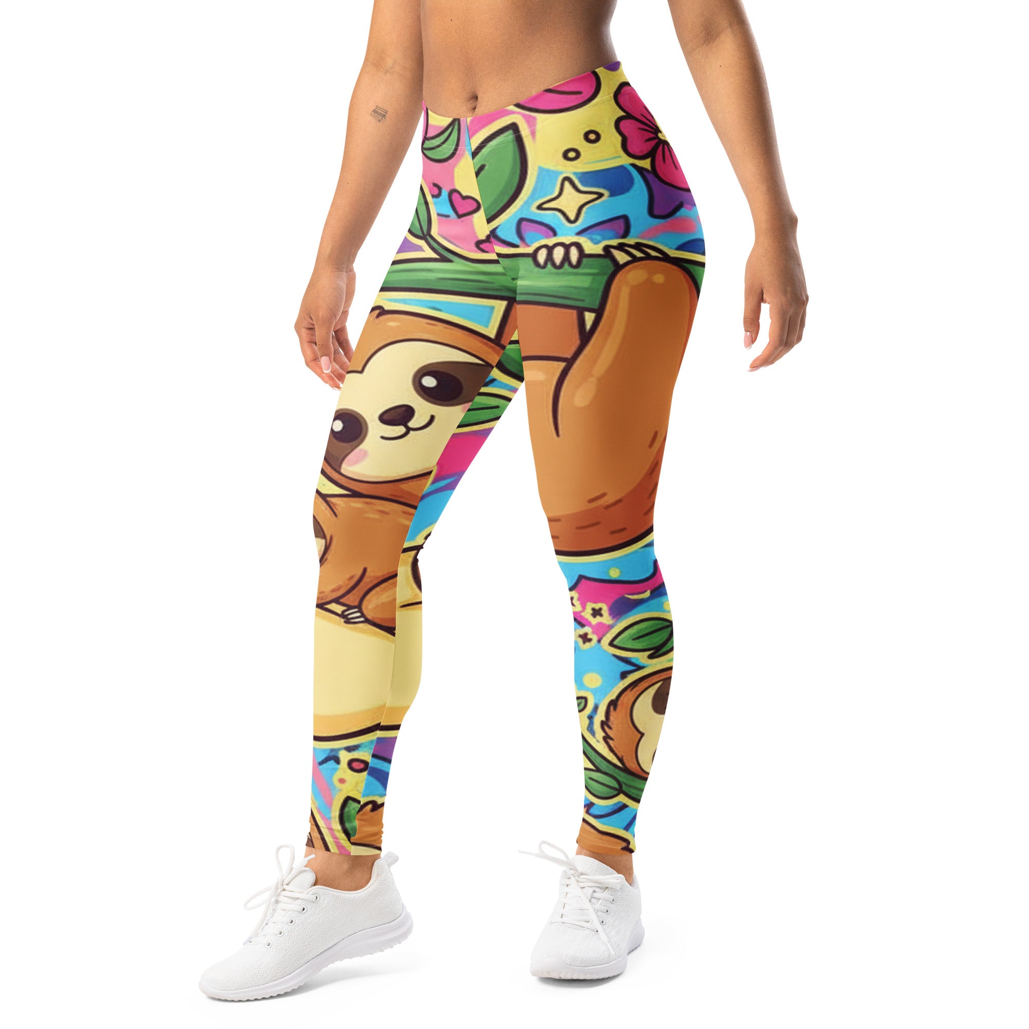 Vibrant Sloth Chill Leggings | GearBunch
