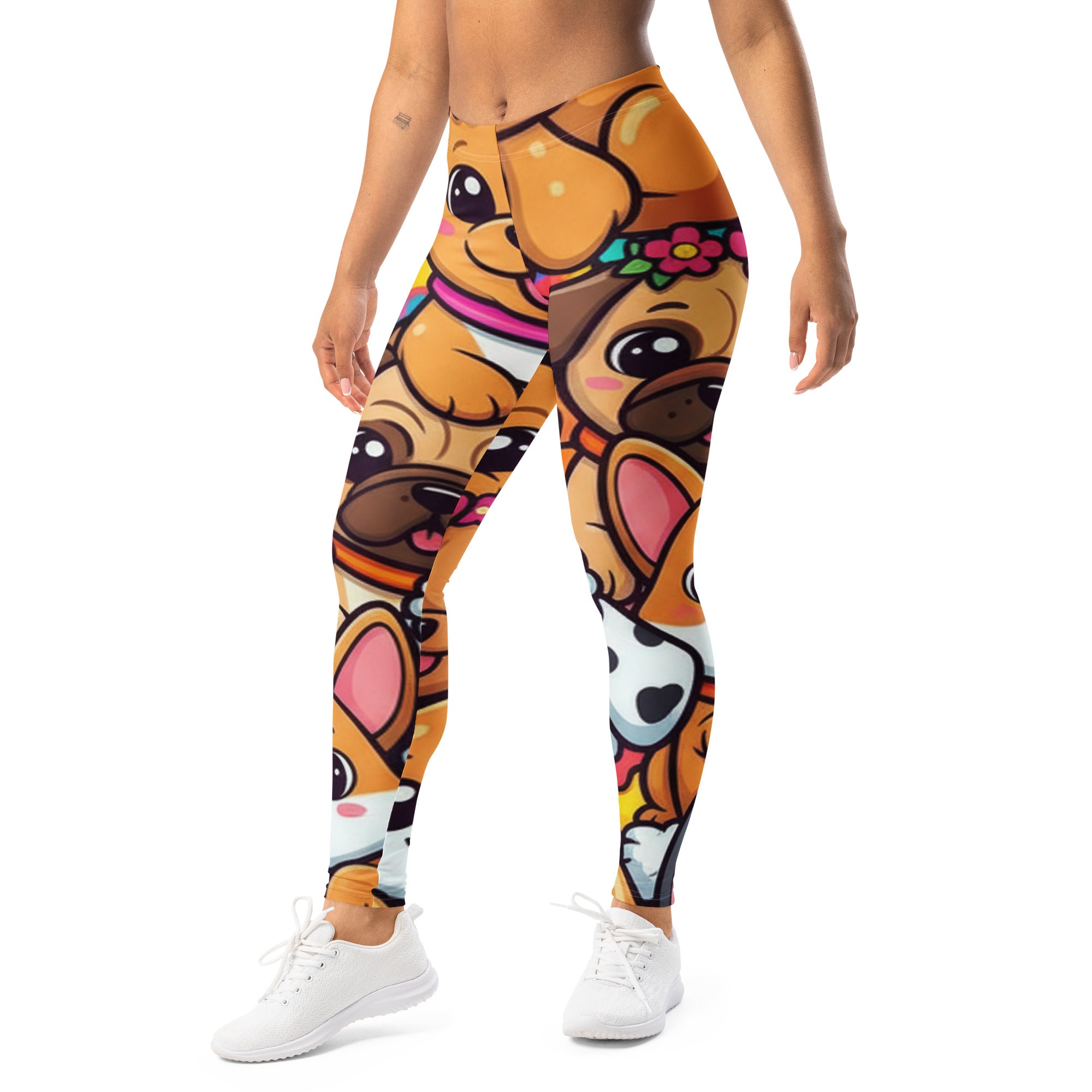 Vibrant Puppy Pile Leggings | GearBunch