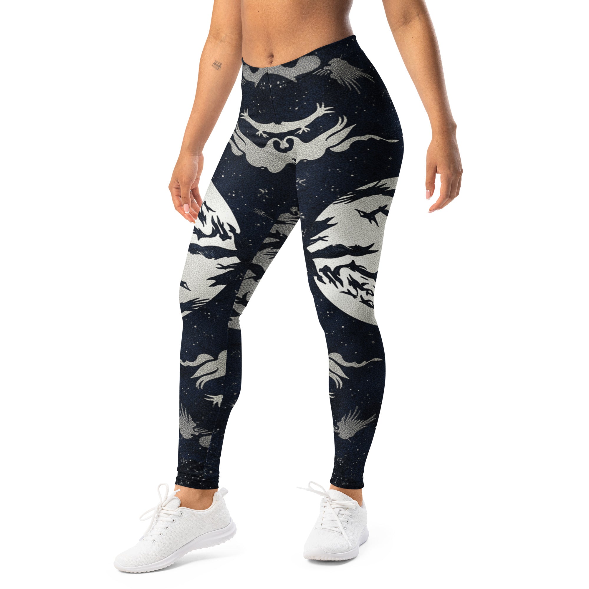 Crow Murmuration Moonlit Leggings | GearBunch