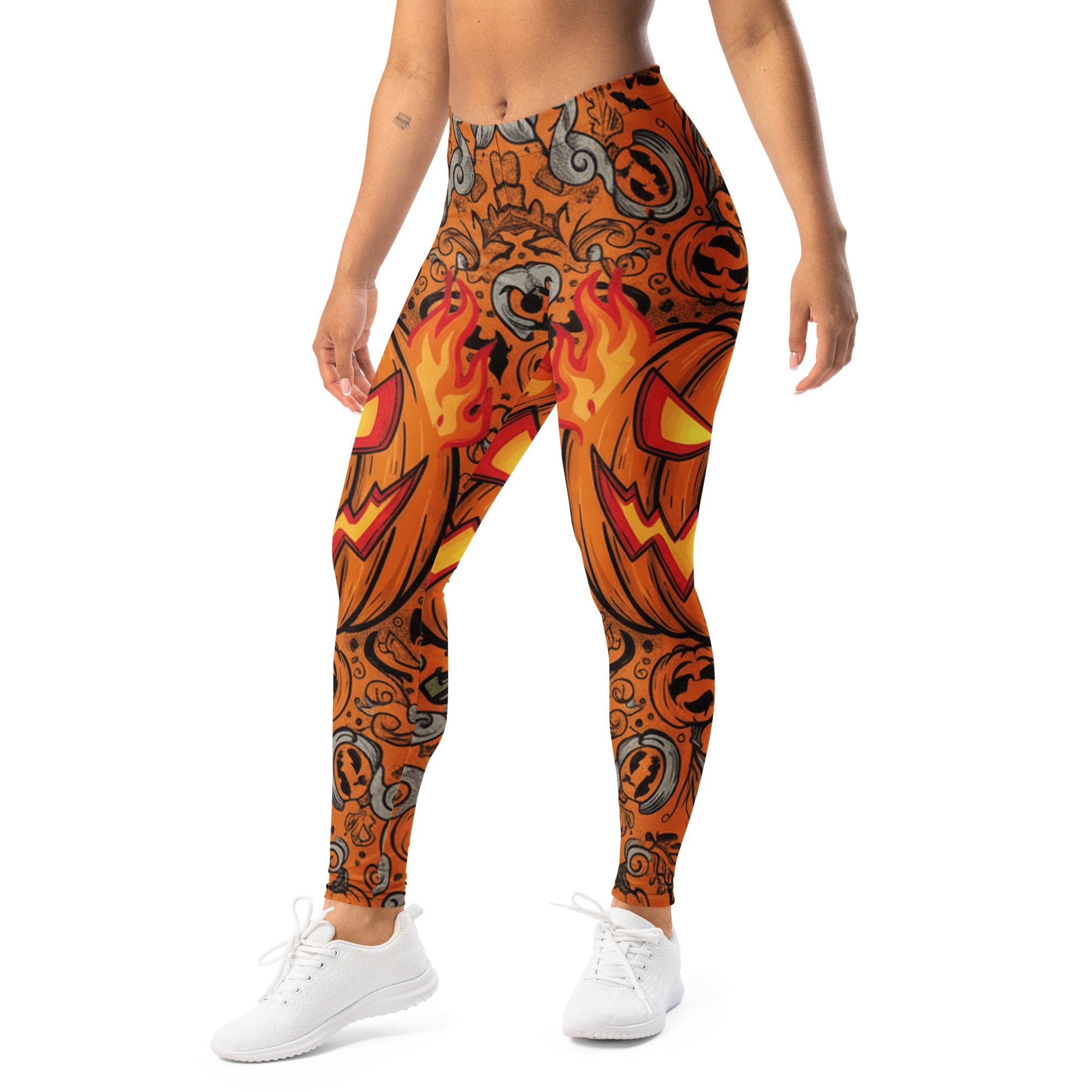 Carved Jack-o-Lantern Glow Leggings | GearBunch