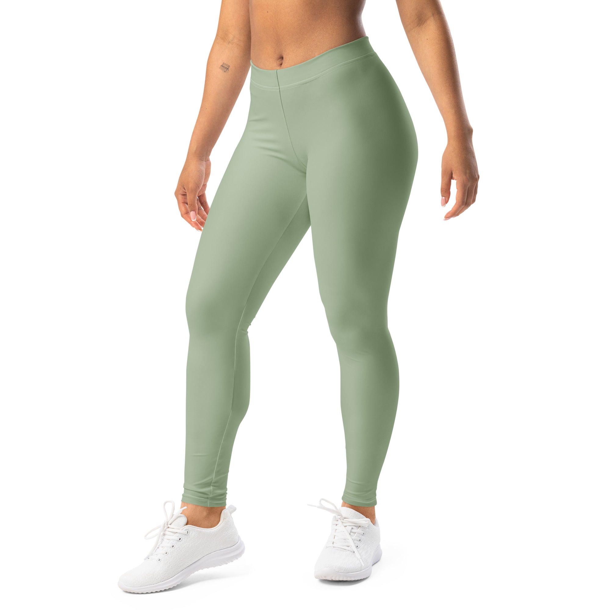 Solid Soft Sage Green Kids Leggings | GearBunch