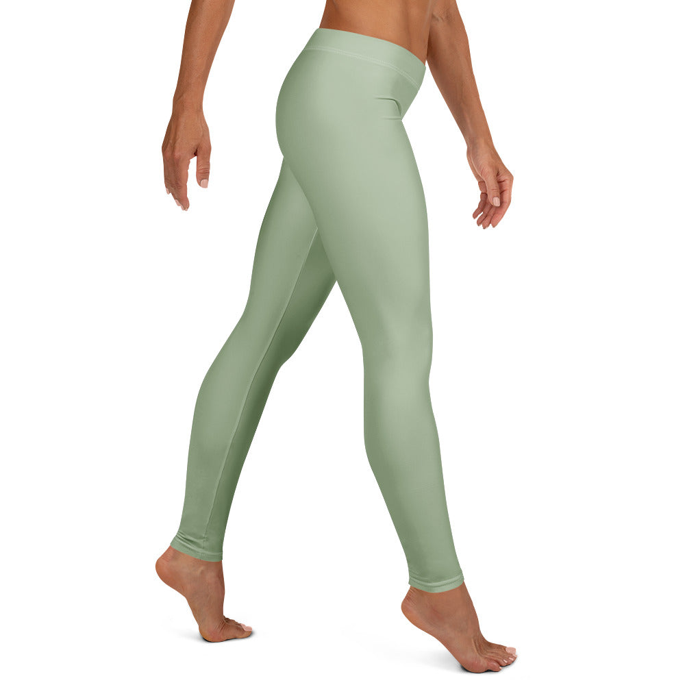 Solid Soft Sage Green Kids Leggings | GearBunch
