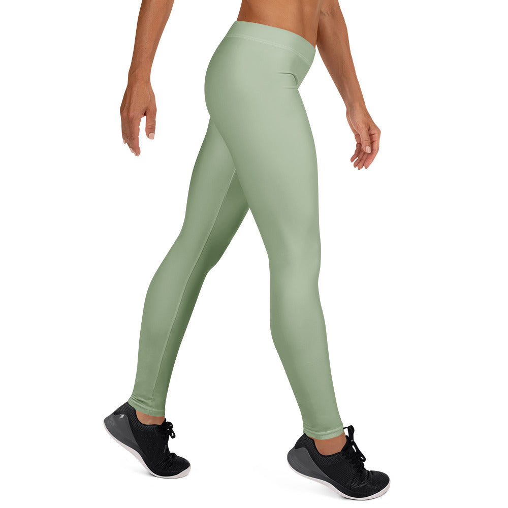 Solid Soft Sage Green Kids Leggings | GearBunch