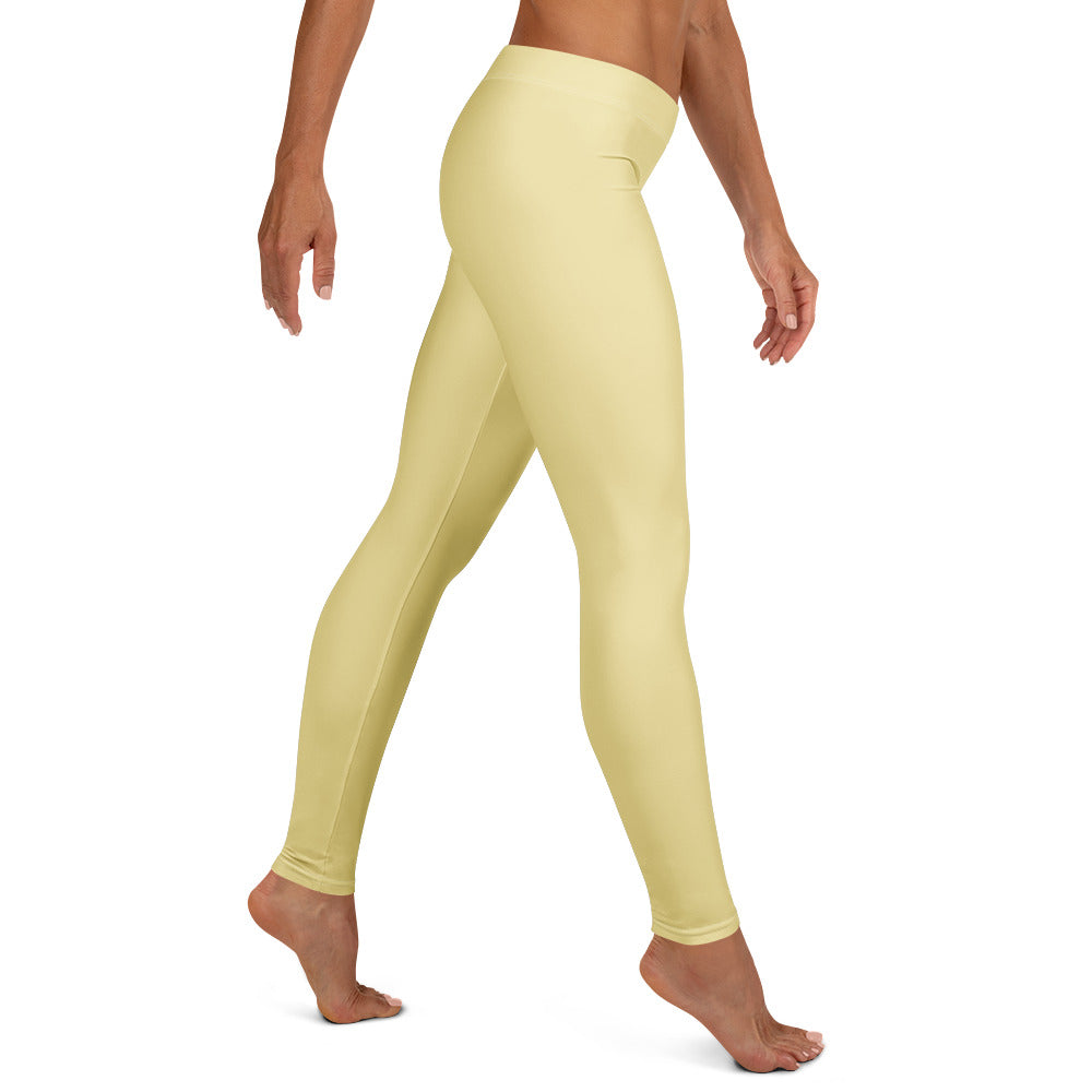 Solid Butter Yellow Kids Leggings | GearBunch