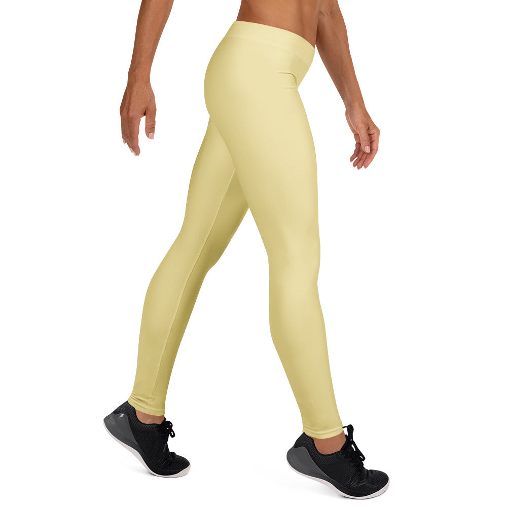 Solid Butter Yellow Kids Leggings | GearBunch
