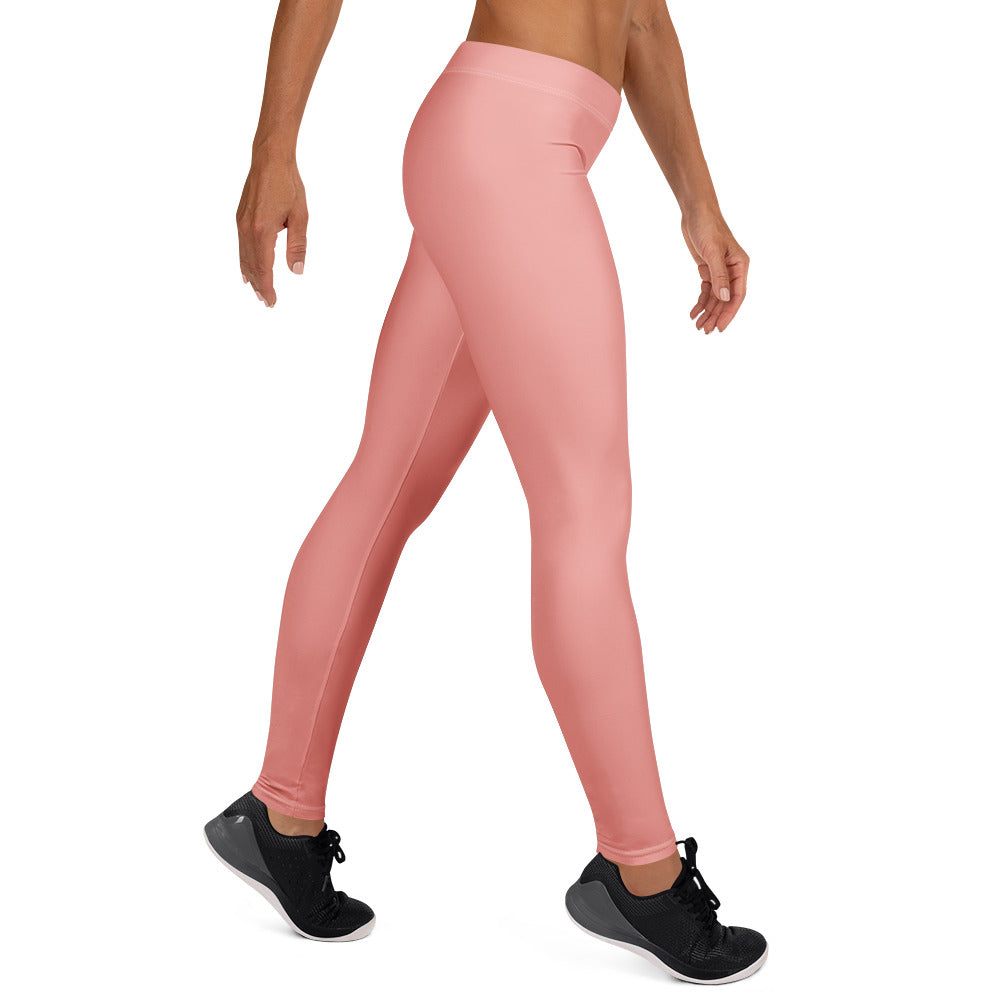 Solid Soft Coral Kids Leggings | GearBunch