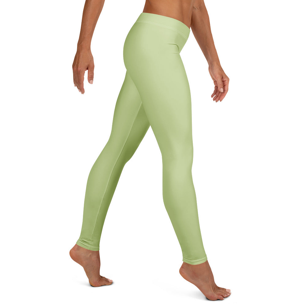 Solid Pistachio Kids Leggings | GearBunch
