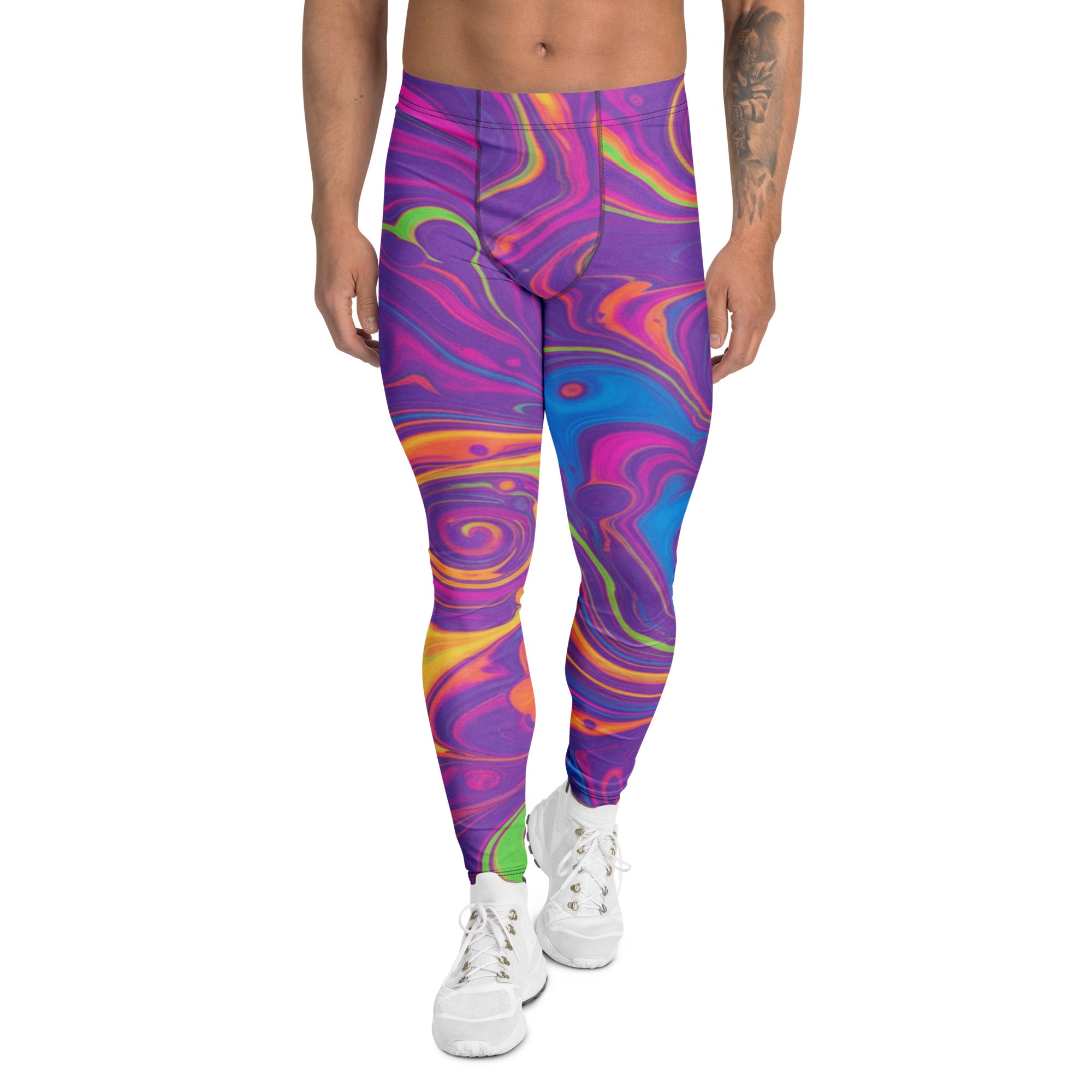 Liquid Marble Neon Psychedelic Meggings | GearBunch