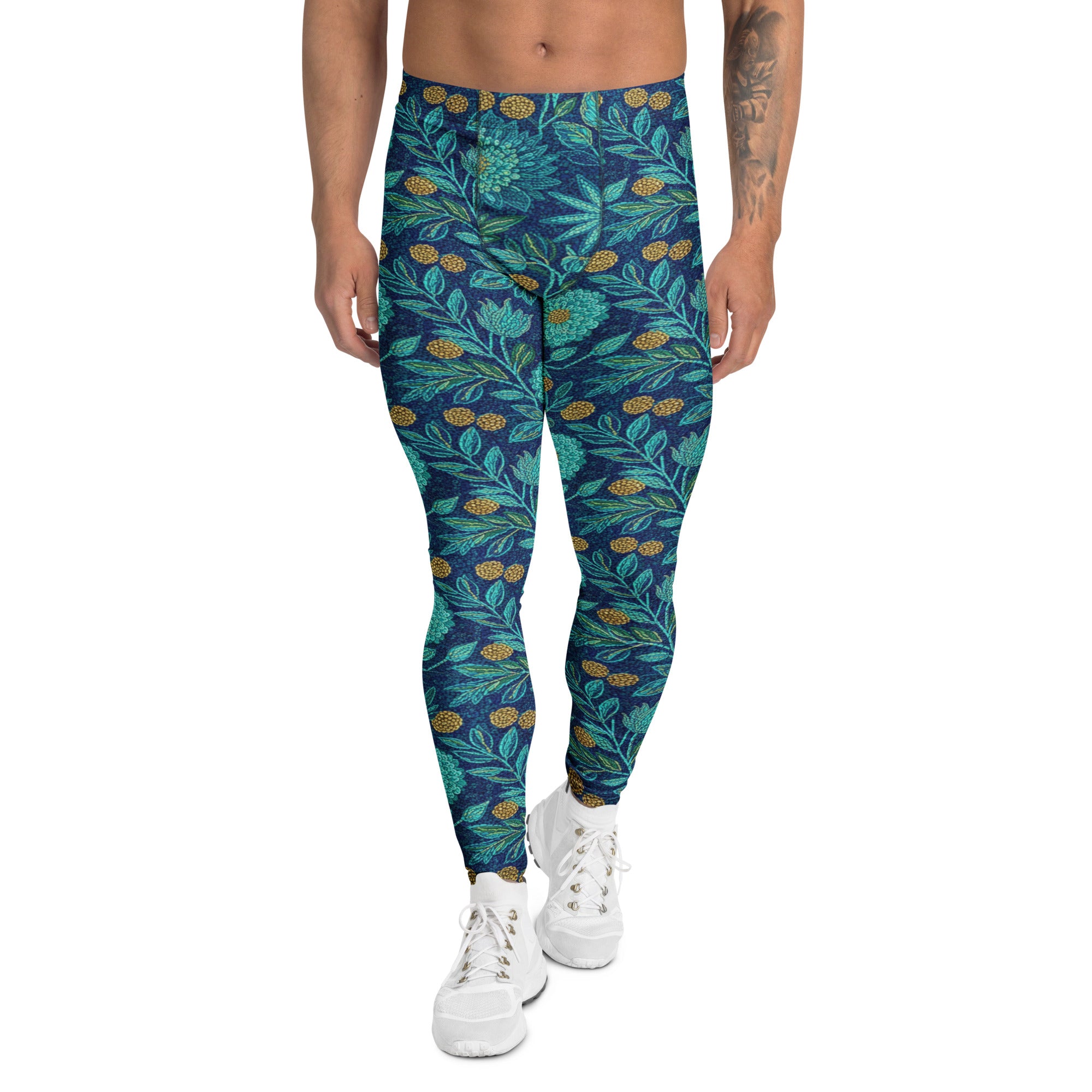 Teal Lotus Garden Meggings | GearBunch