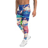 Men's anime collage ocean wave meggings front view