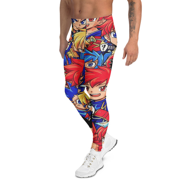 Men's anime collage street fighter meggings front view