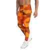 Men's burnt orange camo meggings front view