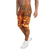 Men's carved jack-o-lantern glow meggings front view
