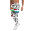 Men's comic pop monochrome meggings front view