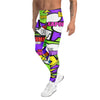 Men's comic pop toxic green meggings front view