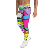 Women's comic strip pop candy printed meggings front view