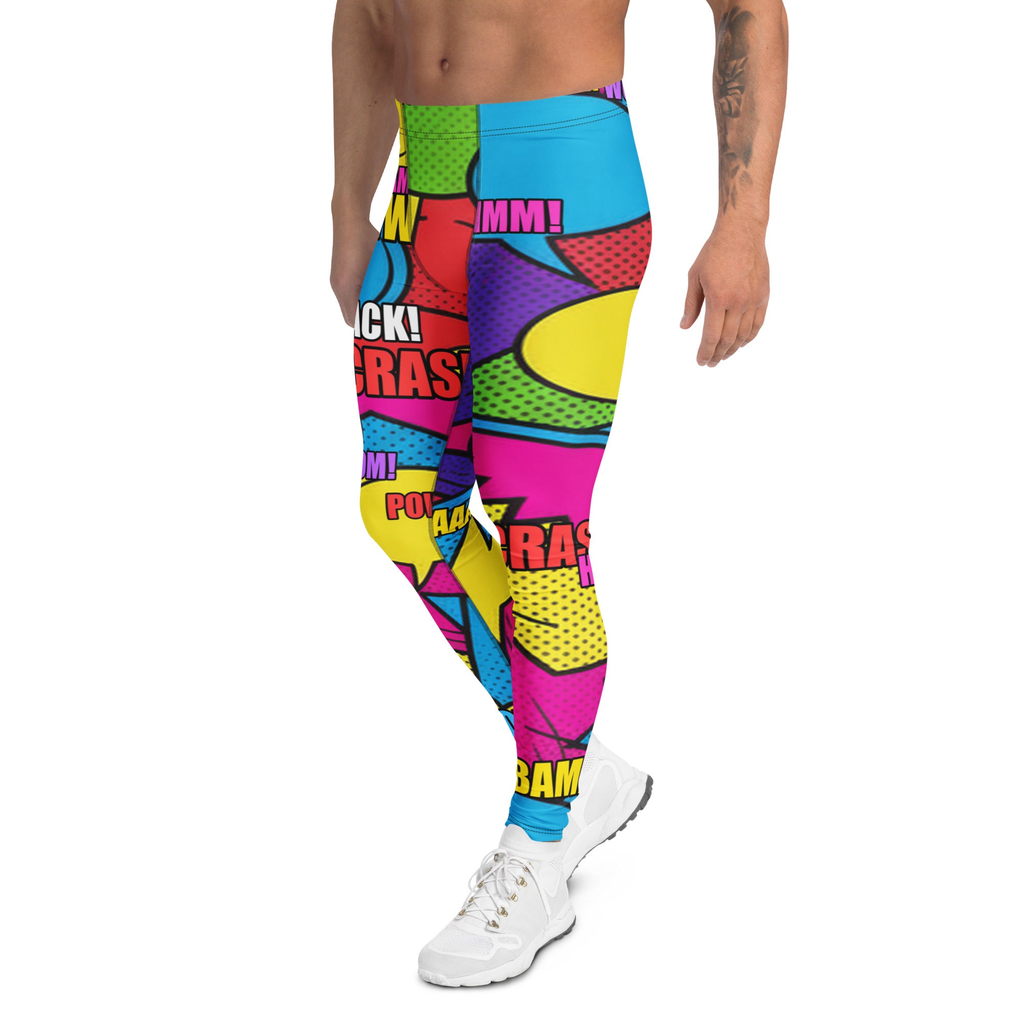 Men's comic strip retro sunday meggings front view