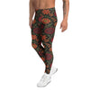 Men's crimson paillette fantasy printed meggings front view