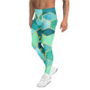 Men's watercolour lagoon meggings front view