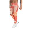 Men's coral sunset camo meggings front view