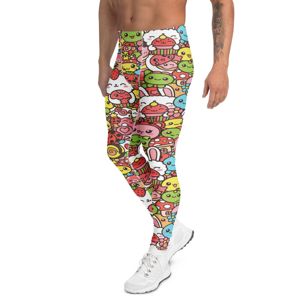 Men's kawaii garden bugs meggings front view