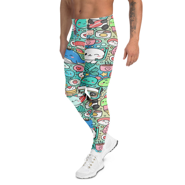 Women's Kawaii Ocean Friends printed meggings front view
