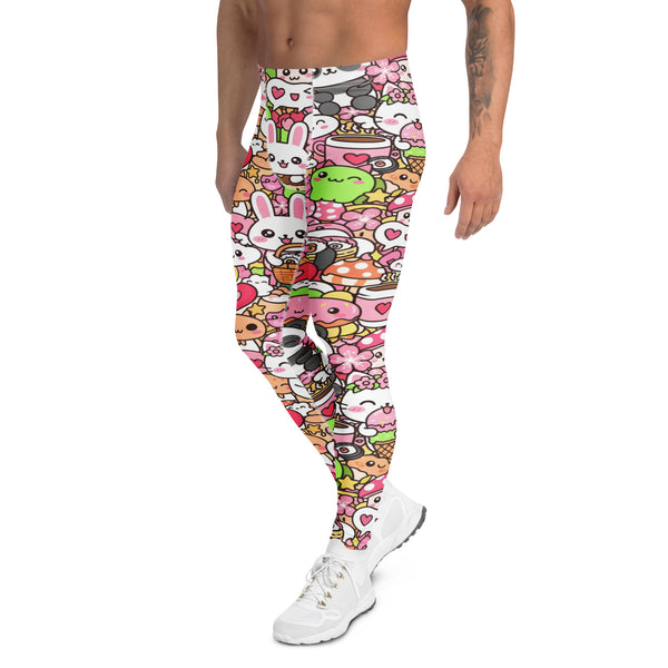Men's kawaii sakura picnic meggings front view