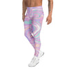 Women's liquid marble cotton candy printed meggings front view