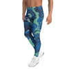 Men's liquid marble ocean current meggings front view