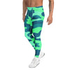 Women's ocean teal camo meggings front view