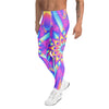 Men's psychedelic candy rave printed meggings front view