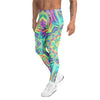 Men's psychedelic tropical laser meggings front view