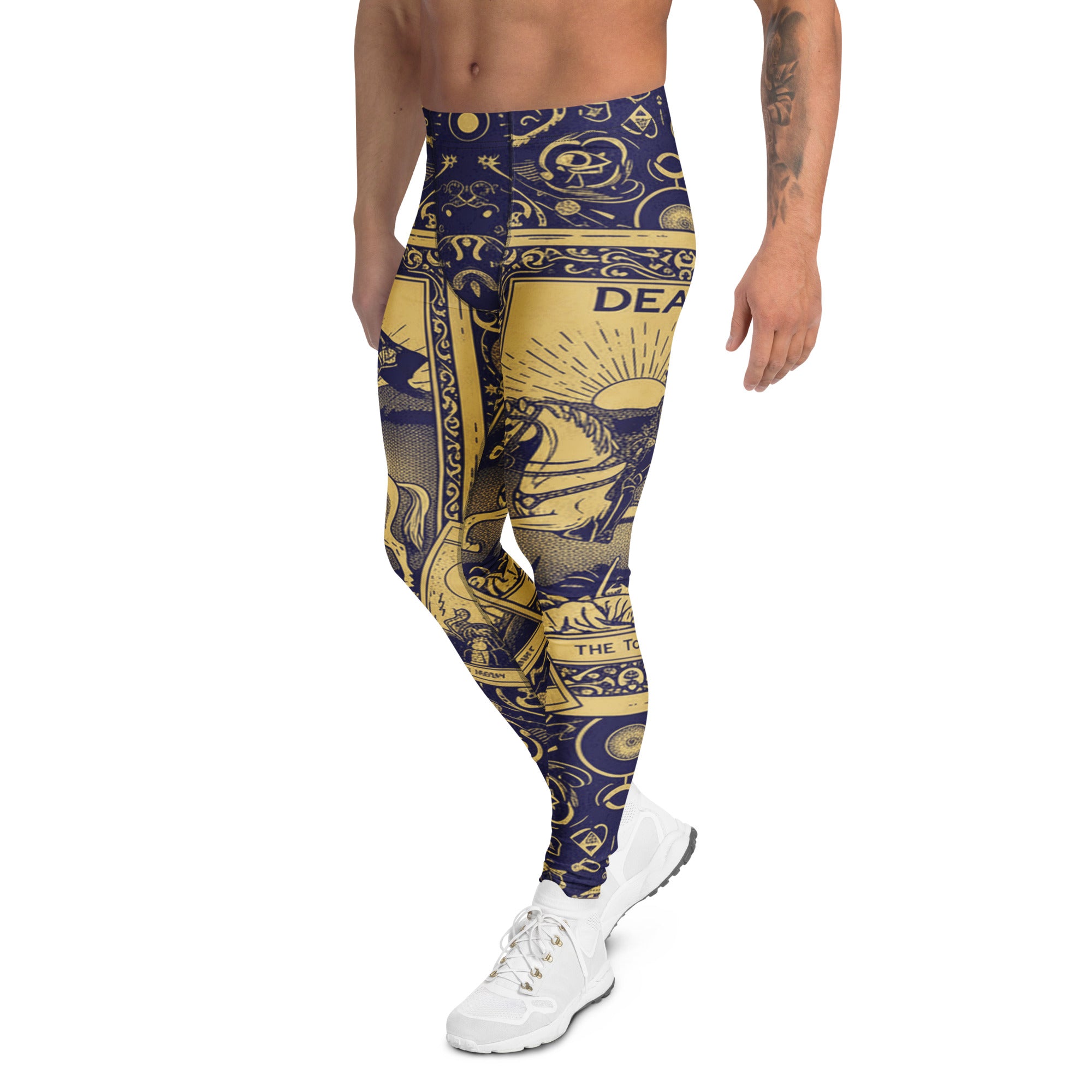 Men's tarot card major arcana meggings front view