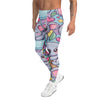 Men's vibrant koala and friends printed meggings front view