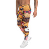 Men's vibrant puppy pile printed meggings front view