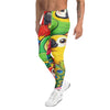 Men's vibrant tropical birds meggings front view