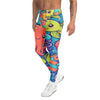 Men's vibrant under the sea printed meggings front view