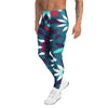Men's crimson teal pattern meggings front view