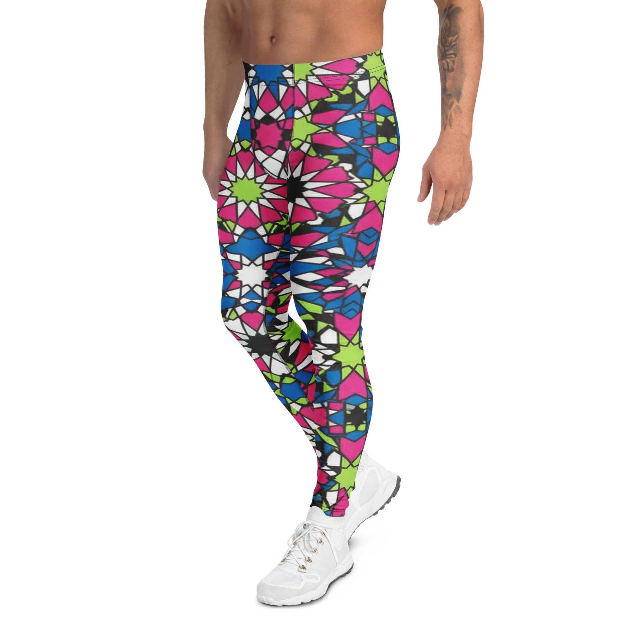 Men's zellige electric neon meggings front view