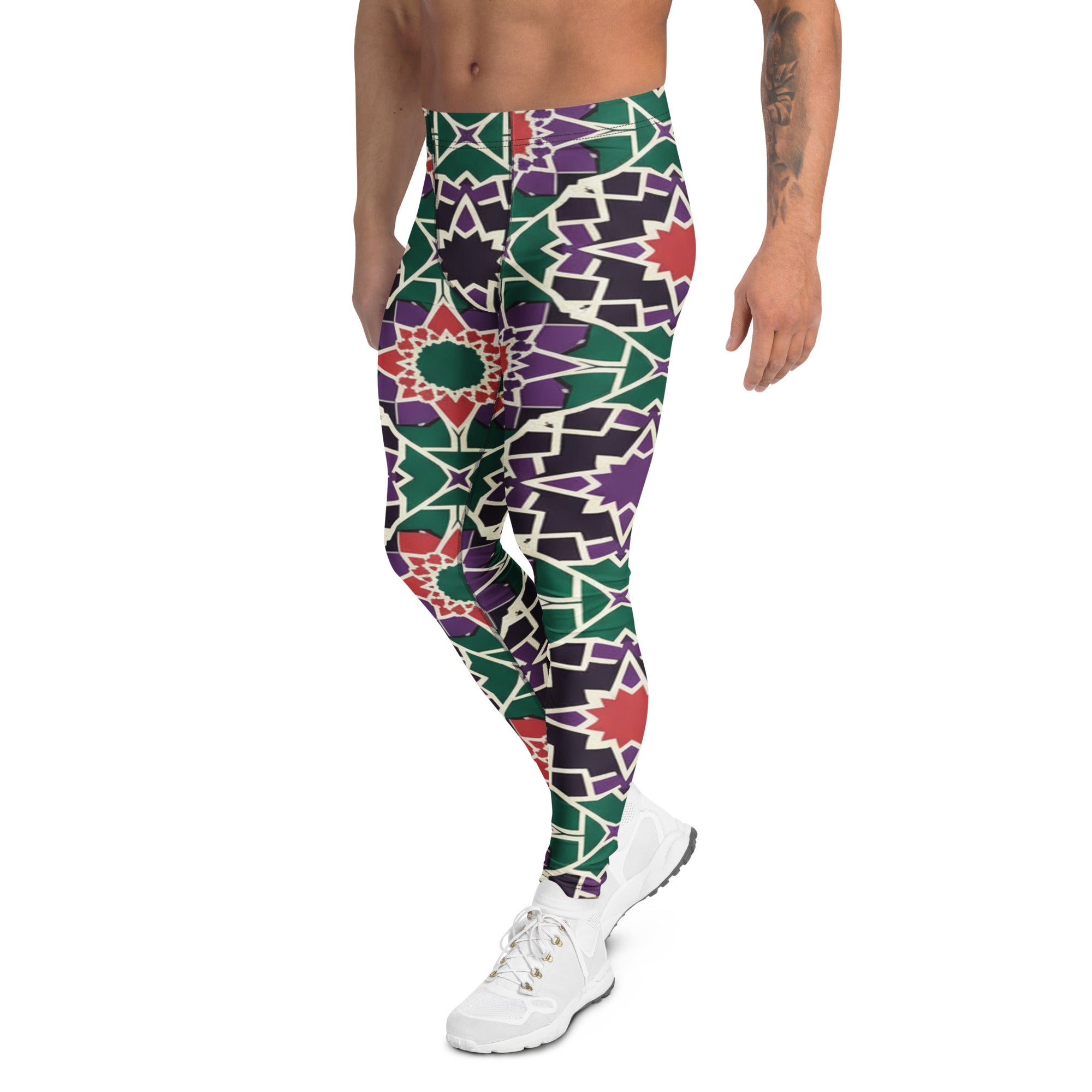 Men's zellige forest berry meggings front view