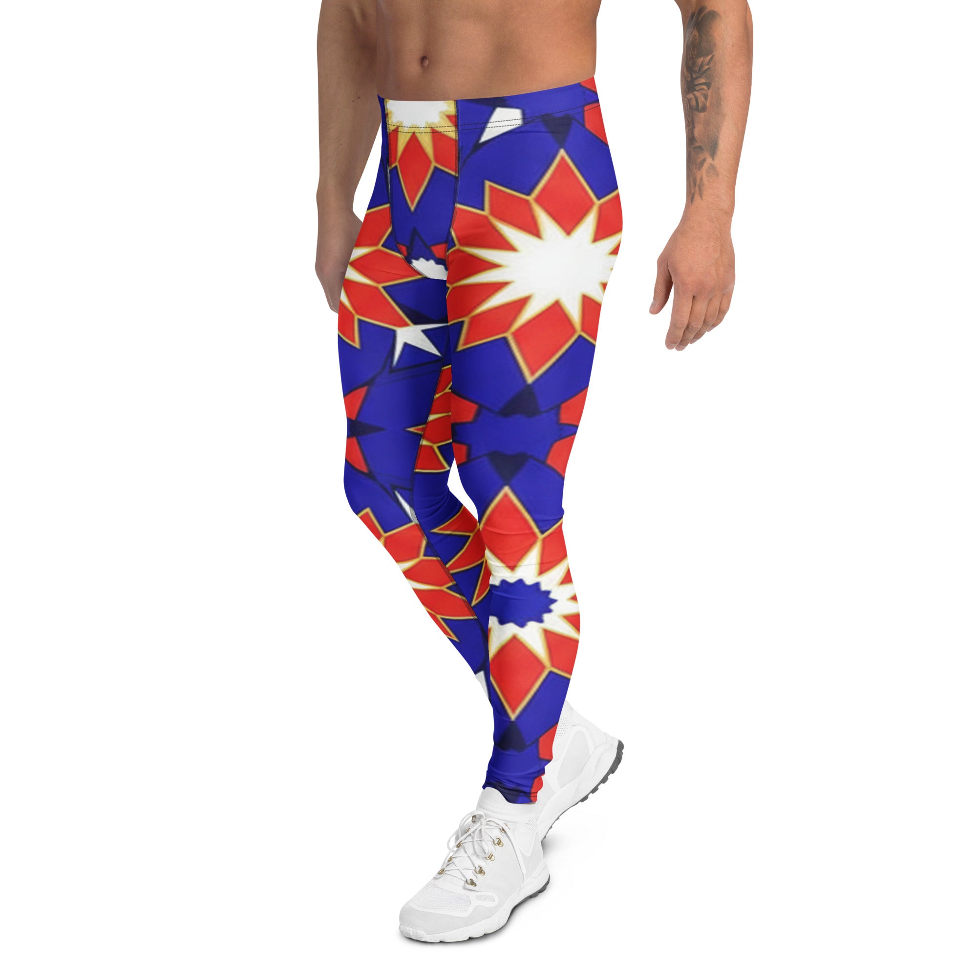 Men's geometric sapphire ruby meggings front view