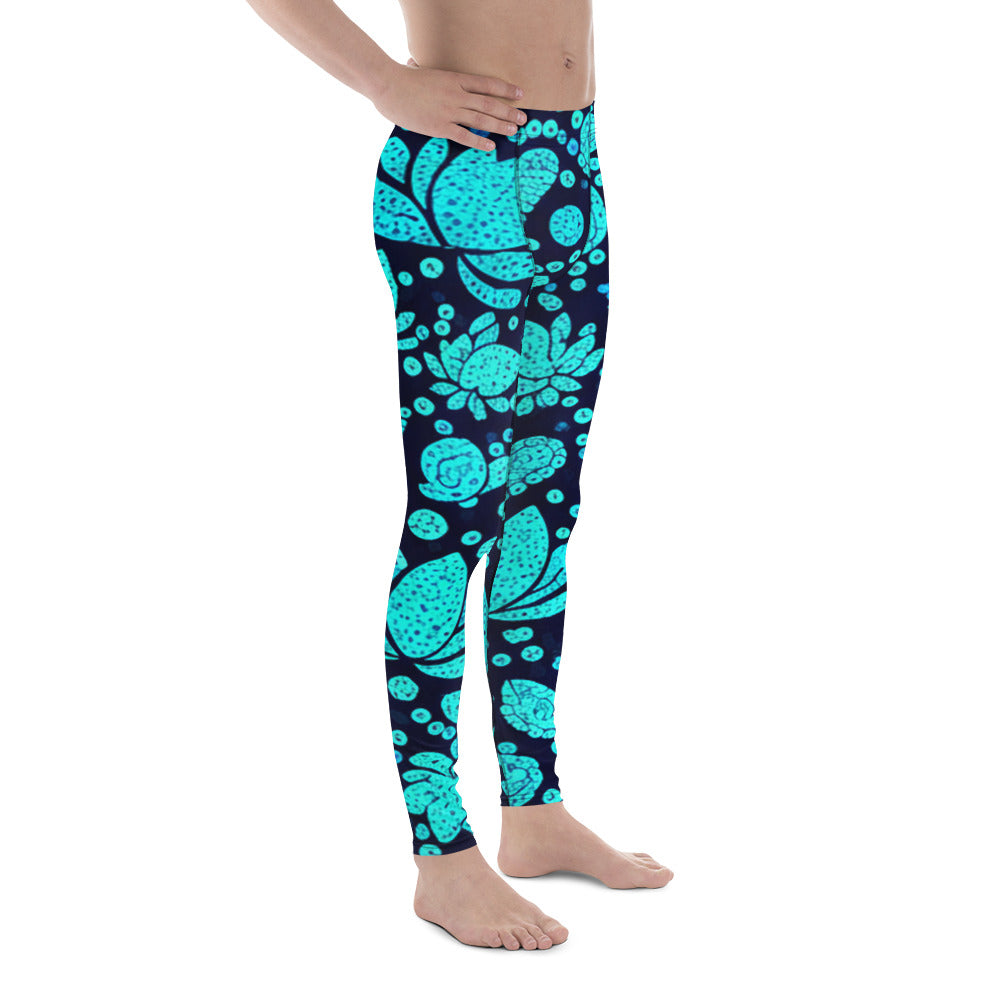 Teal Lotus Paillette Meggings | GearBunch