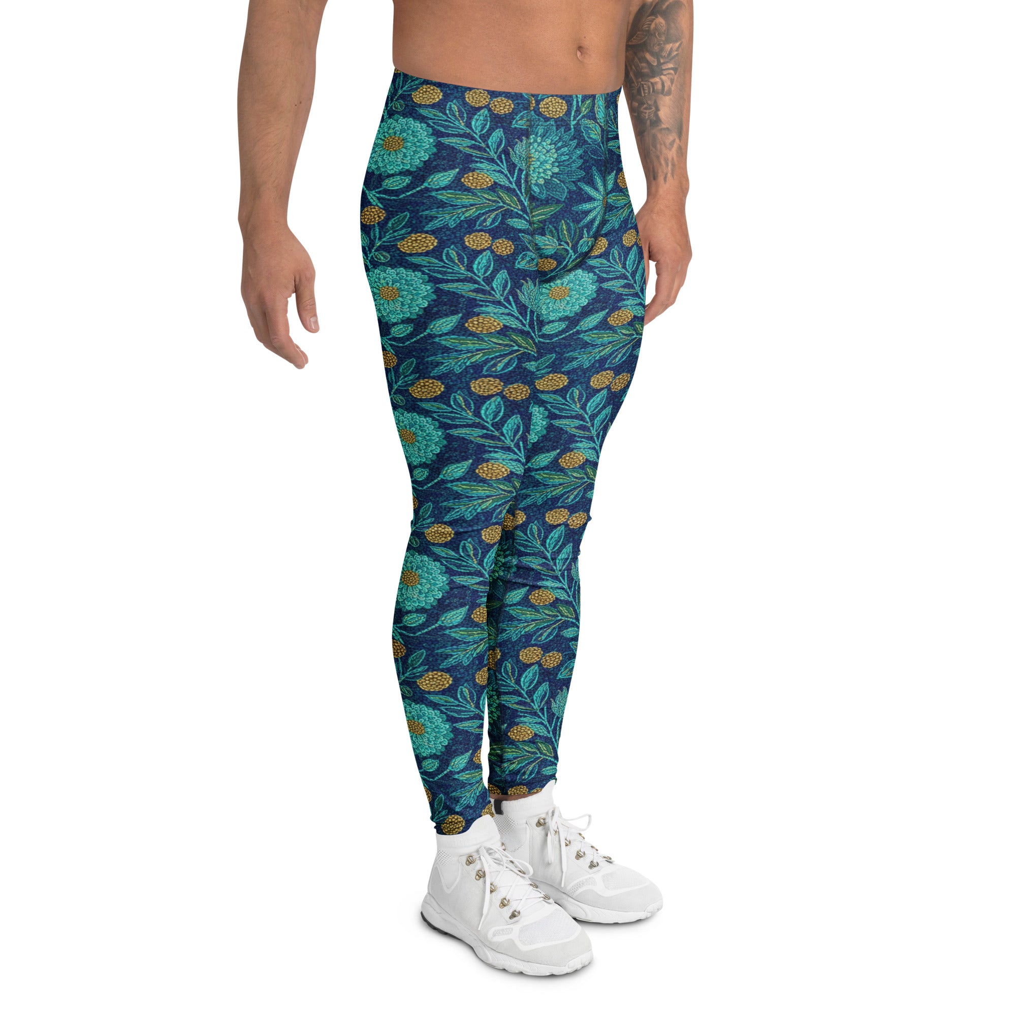 Teal Lotus Garden Meggings | GearBunch