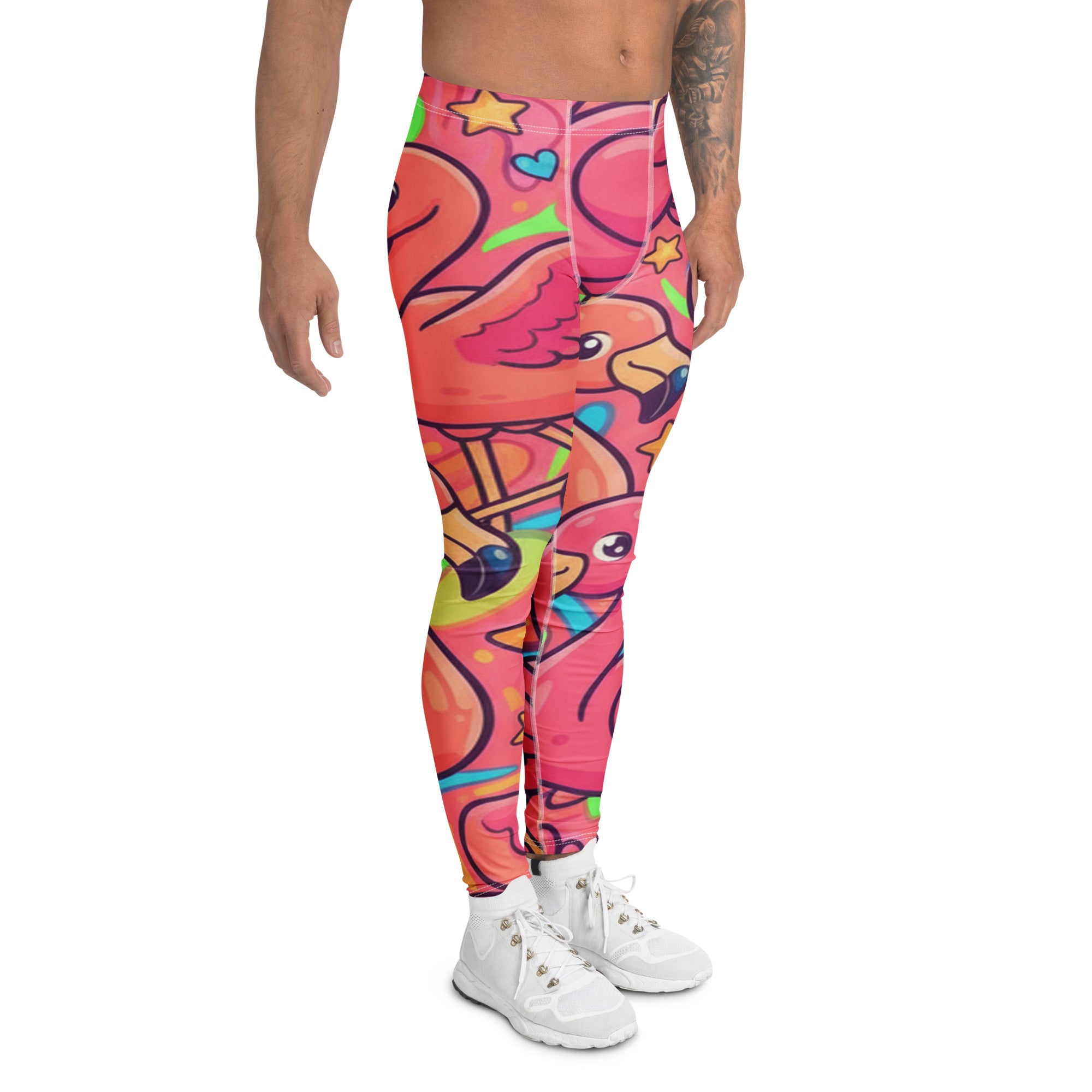 Vibrant Flamingo Flock Meggings | GearBunch