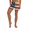 Women's american flag distressed shorts front view